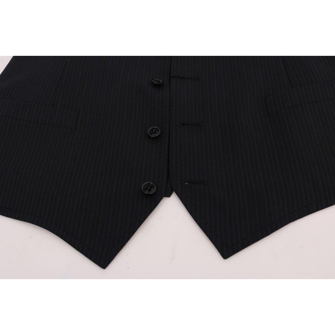 Dolce & Gabbana Black STAFF Wool Striped Vest SIG60358-1