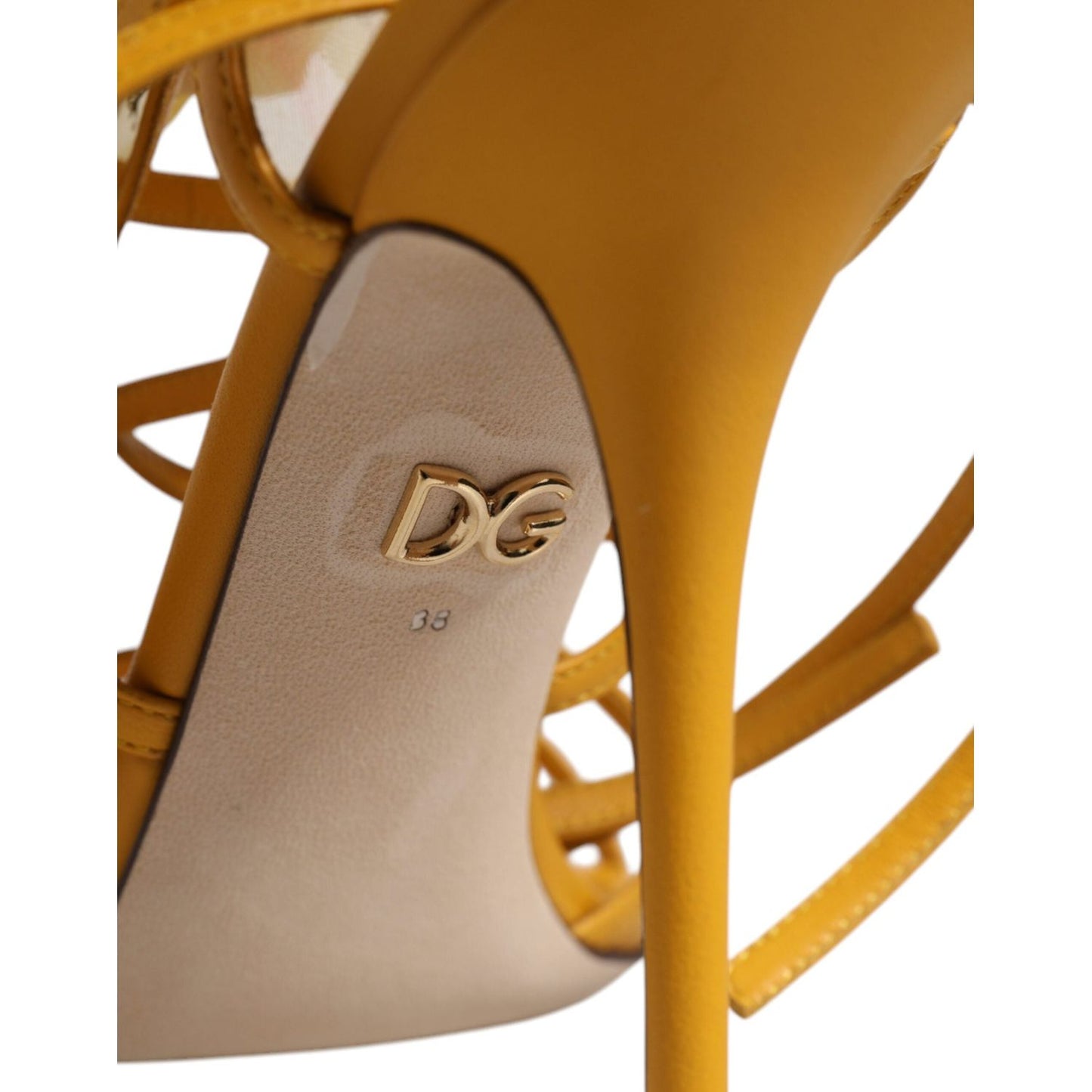 Dolce & Gabbana Yellow Flower Applique Keira Sandals Shoes Dolce & Gabbana Sienna