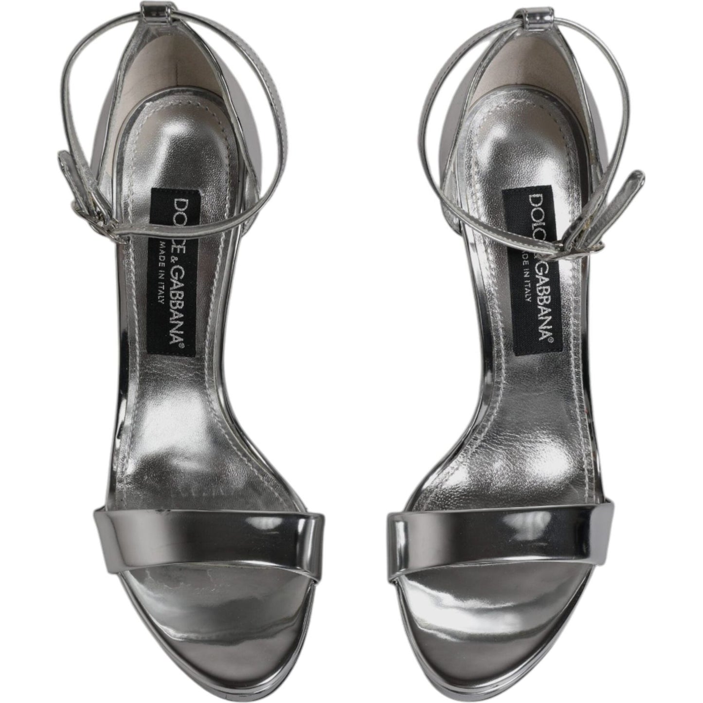 Dolce & Gabbana Silver KEIRA Heels Ankle Strap Sandals Shoes Dolce & Gabbana Dark Slate Gray