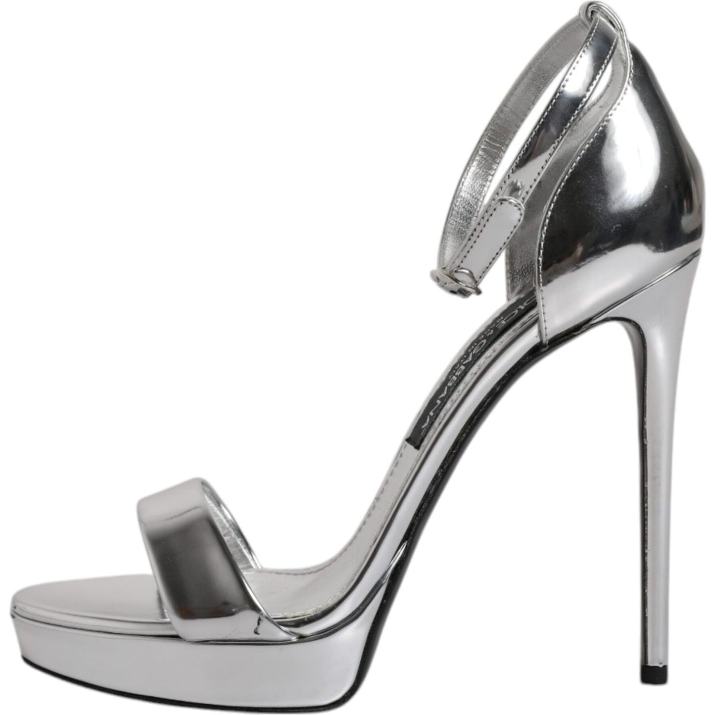 Dolce & Gabbana Silver KEIRA Heels Ankle Strap Sandals Shoes Dolce & Gabbana Gray