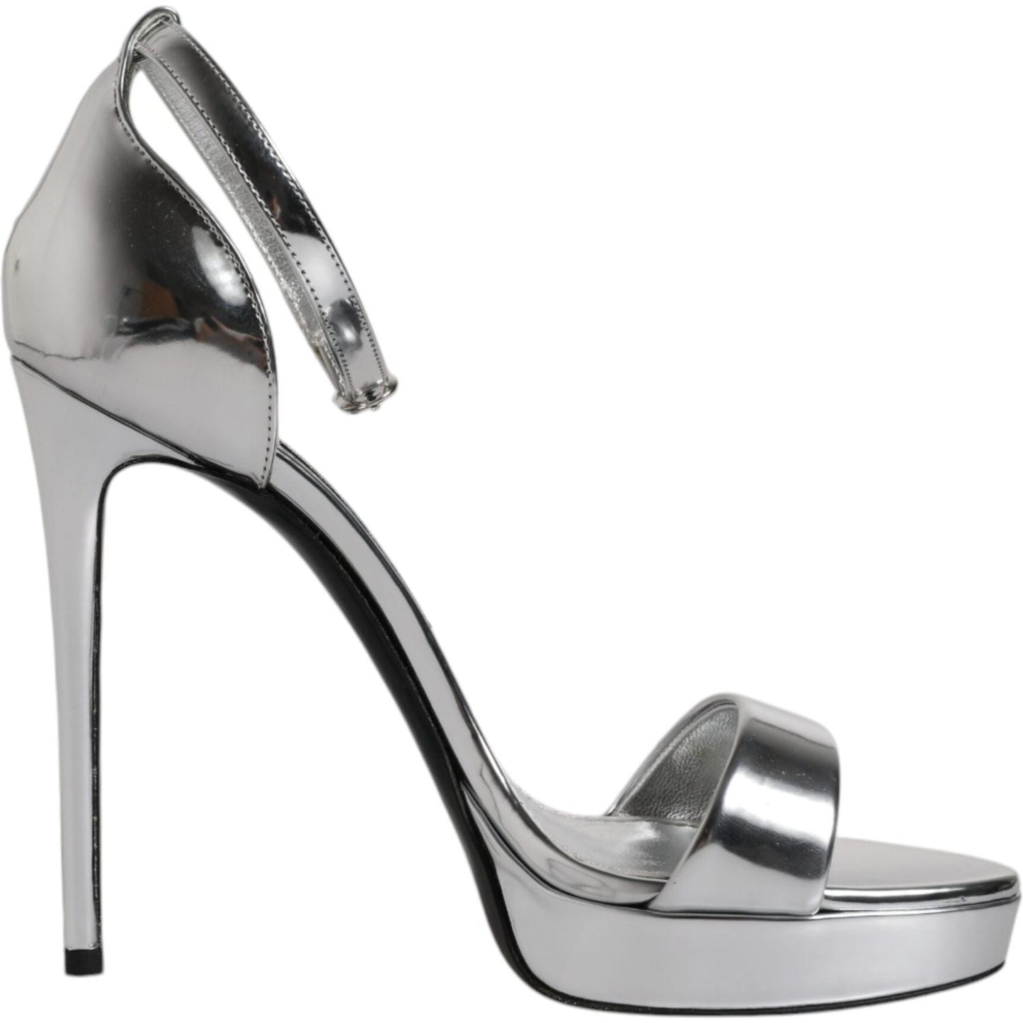 Dolce & Gabbana Silver KEIRA Heels Ankle Strap Sandals Shoes Dolce & Gabbana Gray