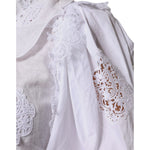 Dolce & Gabbana White Cotton Lace Trim Collared Blouse Top TSH86793-40