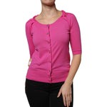 Dolce & Gabbana Pink Wool Button Down Cardigan Sweater TSH86802-36