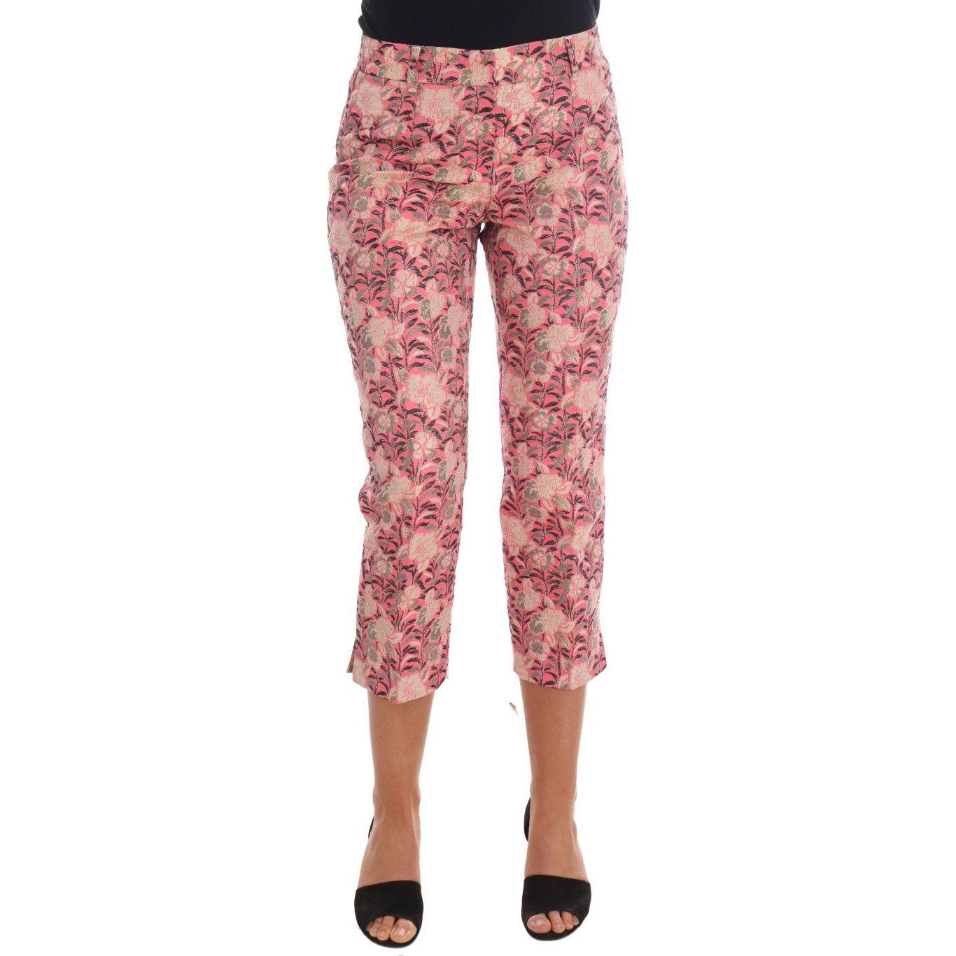 Dolce & Gabbana Elegant Floral Brocade Pants Dolce & Gabbana Rosy Brown