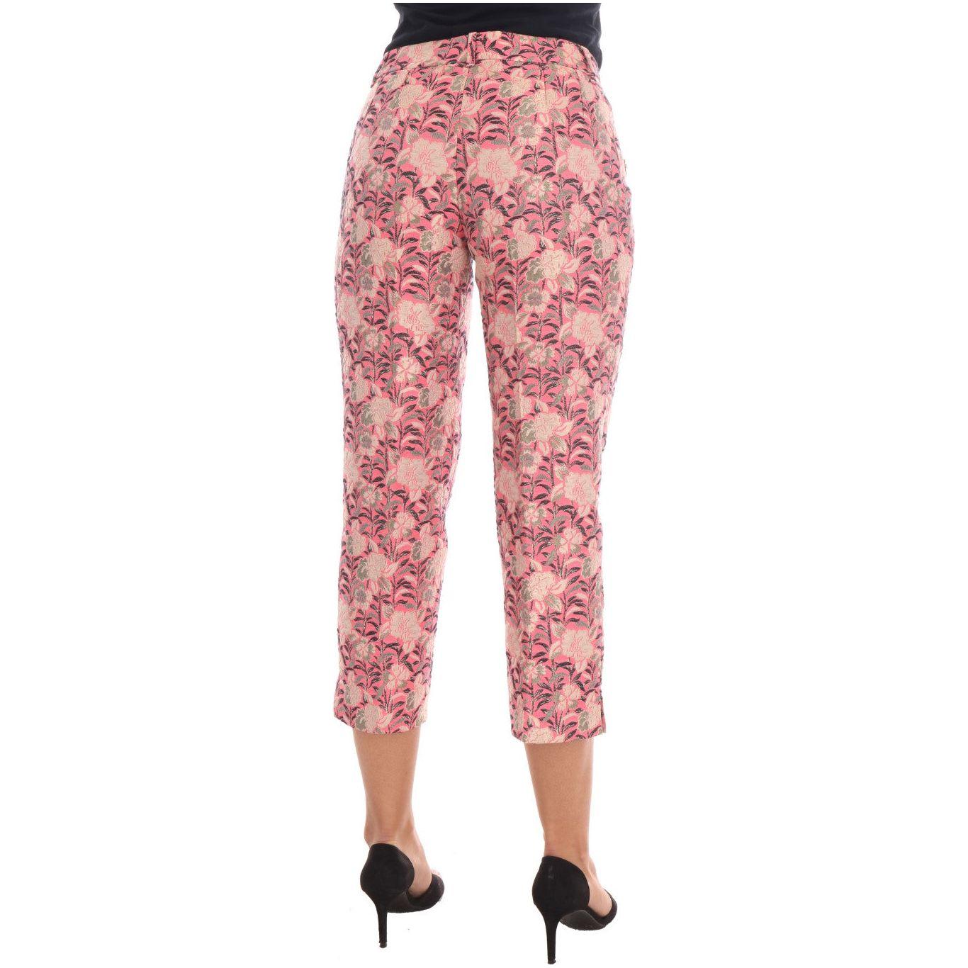Dolce & Gabbana Elegant Floral Brocade Pants Dolce & Gabbana Rosy Brown