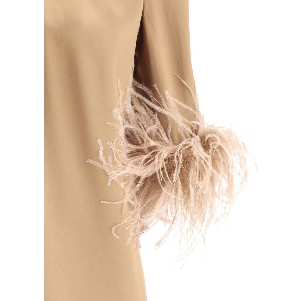 Dolce & Gabbana Feathers Blouse Dolce & Gabbana Tan