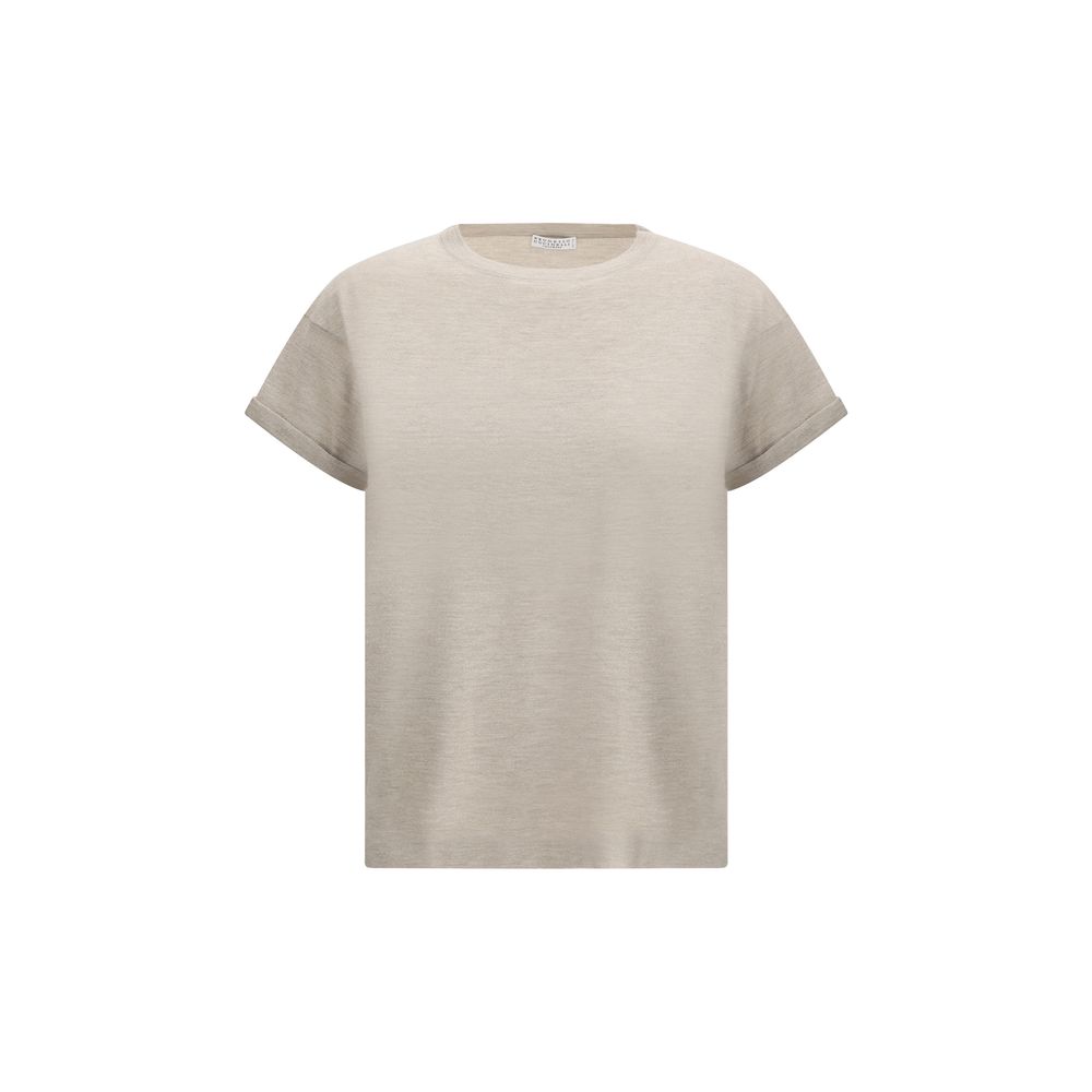 Brunello Cucinelli cashmere glitter T-shirt Brunello Cucinelli Gray