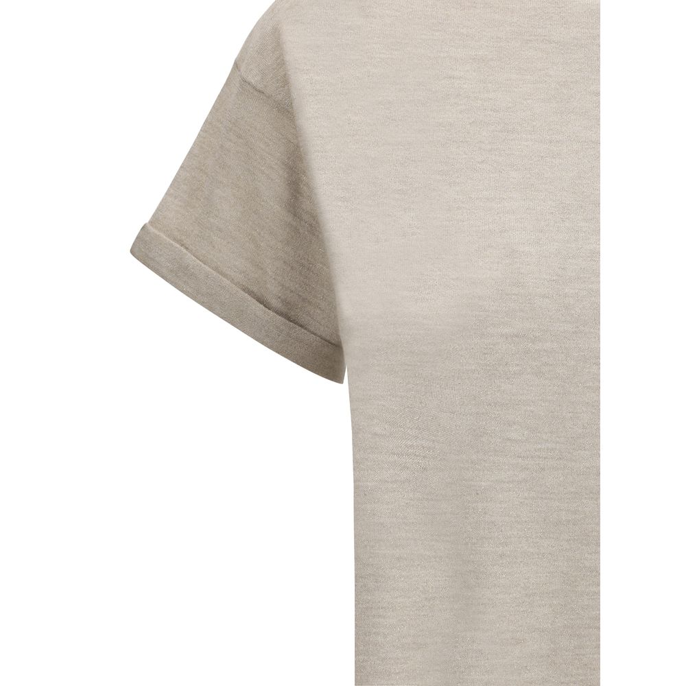 Brunello Cucinelli cashmere glitter T-shirt Brunello Cucinelli Gray