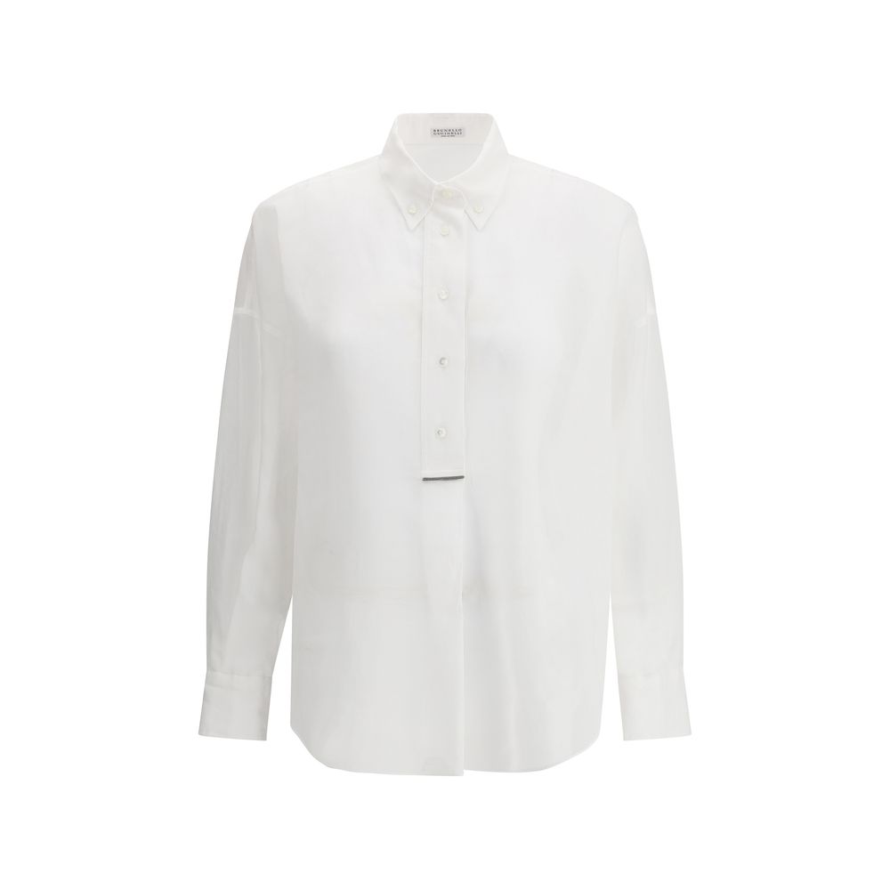 Brunello Cucinelli semi-transparent Shirt Brunello Cucinelli Light Gray