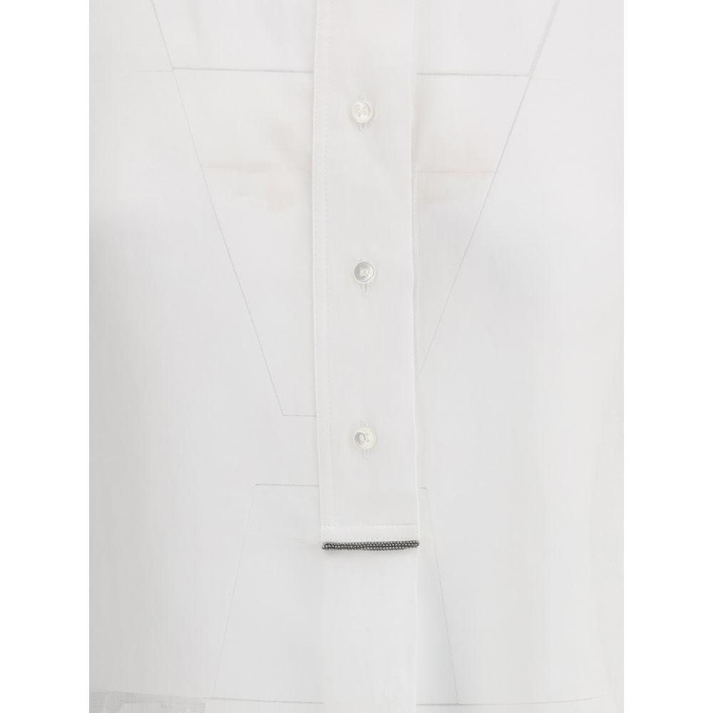Brunello Cucinelli semi-transparent Shirt Brunello Cucinelli Light Gray