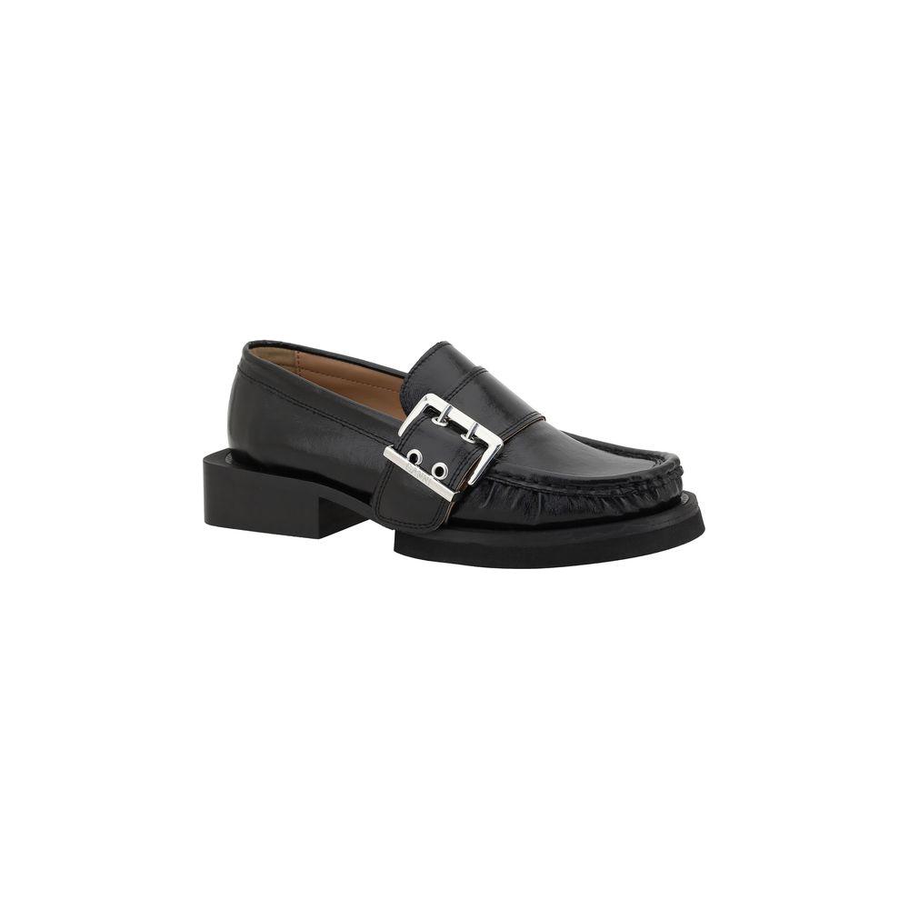 Ganni Feminine Buckle Loafers Ganni Dark Slate Gray