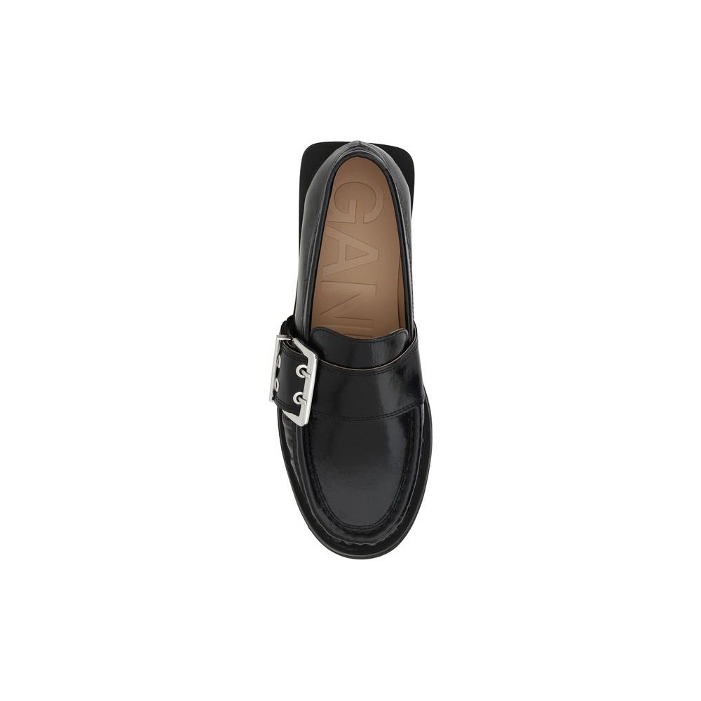 Ganni Feminine Buckle Loafers Ganni Dark Slate Gray