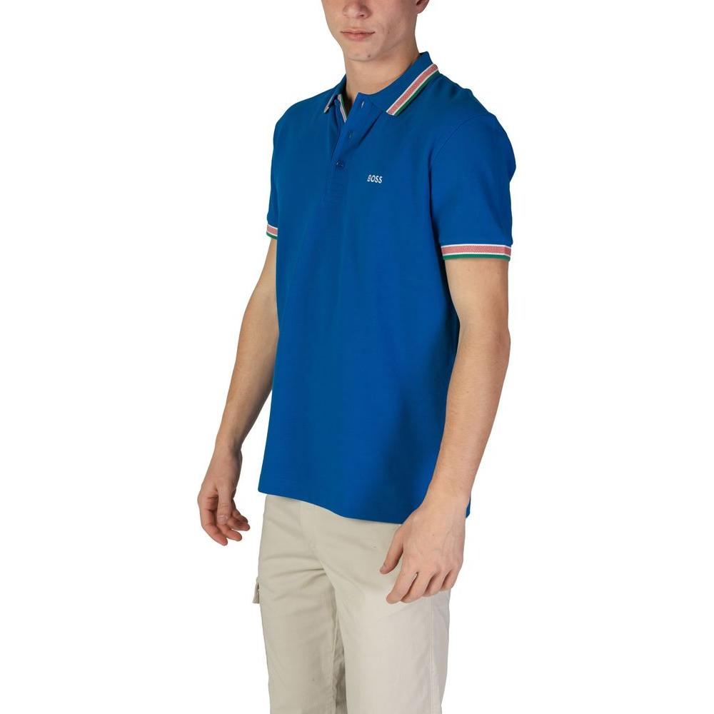 Hugo Boss Blue Cotton Polo Shirt Hugo Boss Tan