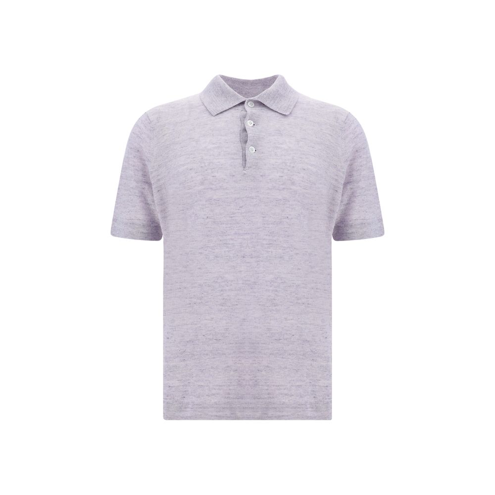 Brunello Cucinelli Linen Polo Shirt Brunello Cucinelli Thistle