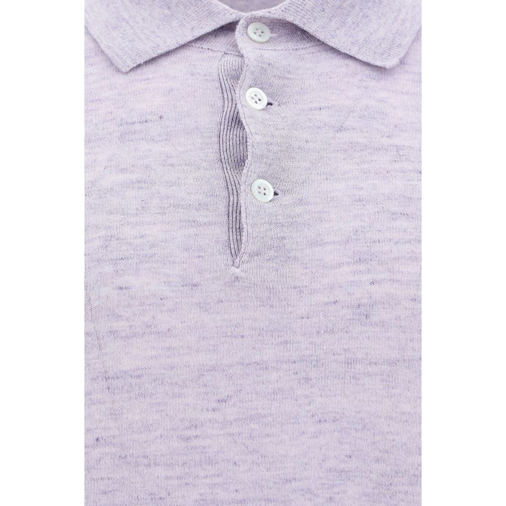 Brunello Cucinelli Linen Polo Shirt Brunello Cucinelli Light Gray