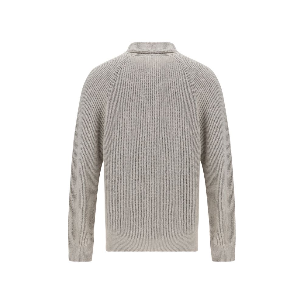 Brunello Cucinelli Ribbed Cardigan Brunello Cucinelli Dark Gray