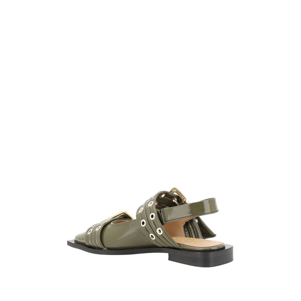 Ganni Buckle Ballerinas Ganni Dim Gray