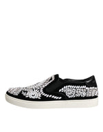 Dolce & Gabbana Black Embellished London Men Slip On Shoes MV6587-41