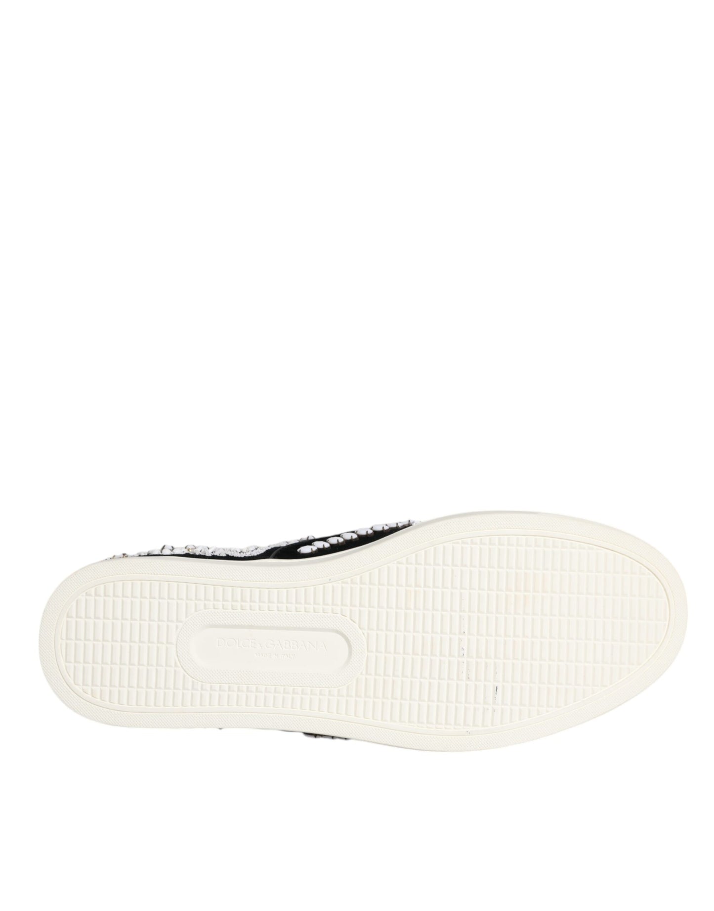 Dolce & Gabbana Black Embellished London Men Slip On Shoes MV6587-41