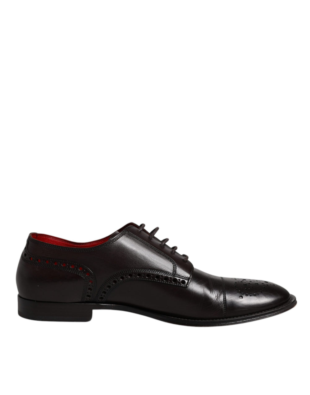Dolce & Gabbana Black Calfskin Leather Derby Men Dress Shoes MV6612-45