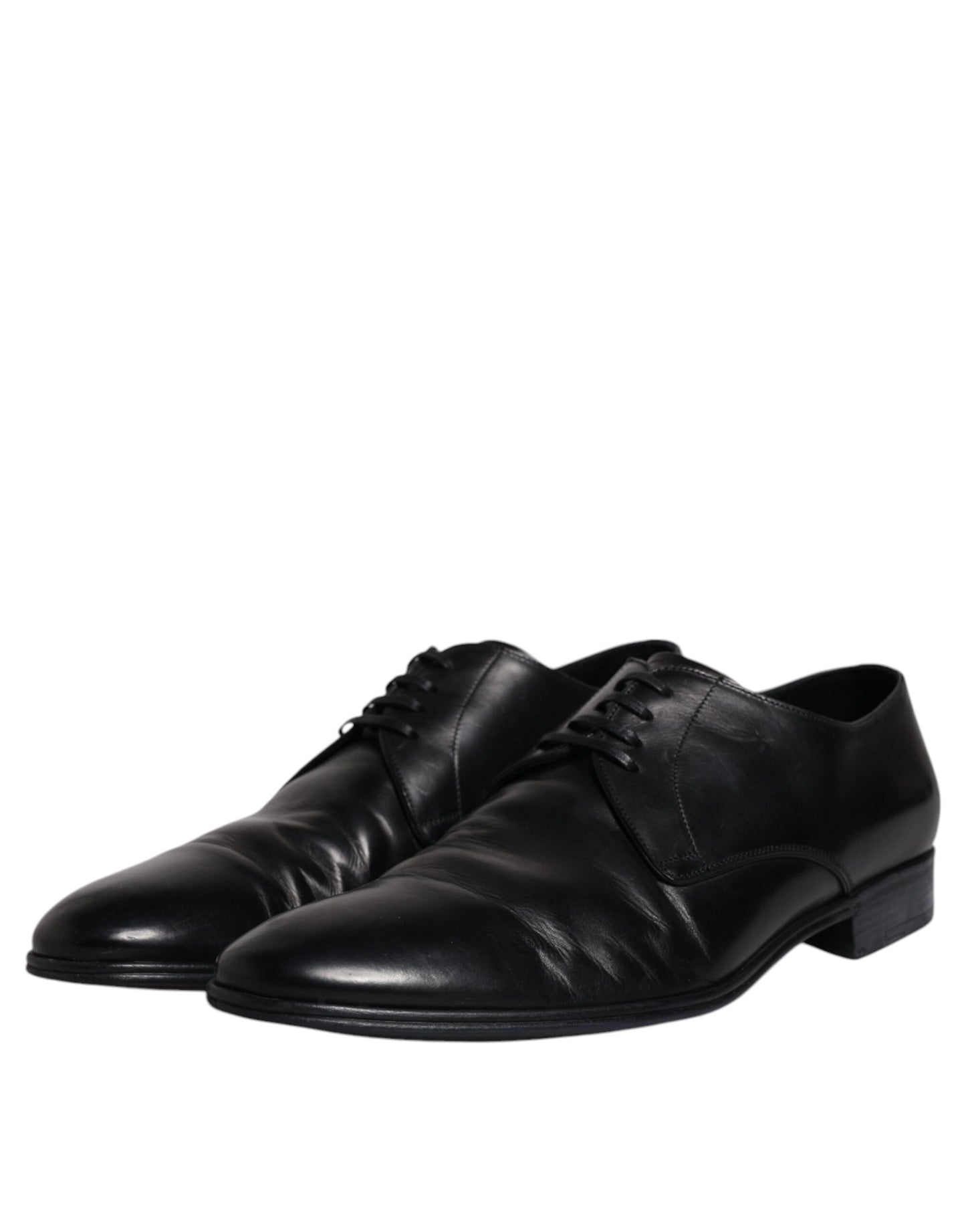 Dolce & Gabbana Black Patent Leather Derby Men Dress Shoes MV6624-44.5