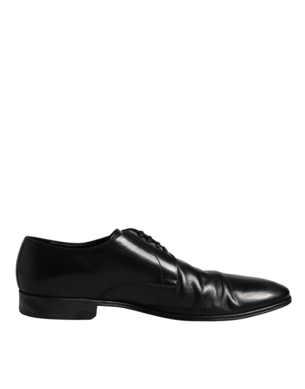 Dolce & Gabbana Black Patent Leather Derby Men Dress Shoes MV6624-44.5