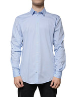 Dolce & Gabbana Light Blue Cotton Slim Fit MARTINI Dress Shirt TSH86472-41