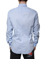 Dolce & Gabbana Light Blue Cotton Slim Fit MARTINI Dress Shirt TSH86472-41