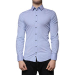 Dolce & Gabbana Light Blue Cotton Slim Fit SICILIA Dress Shirt TSH86476-38