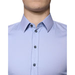 Dolce & Gabbana Light Blue Cotton Slim Fit SICILIA Dress Shirt TSH86476-38