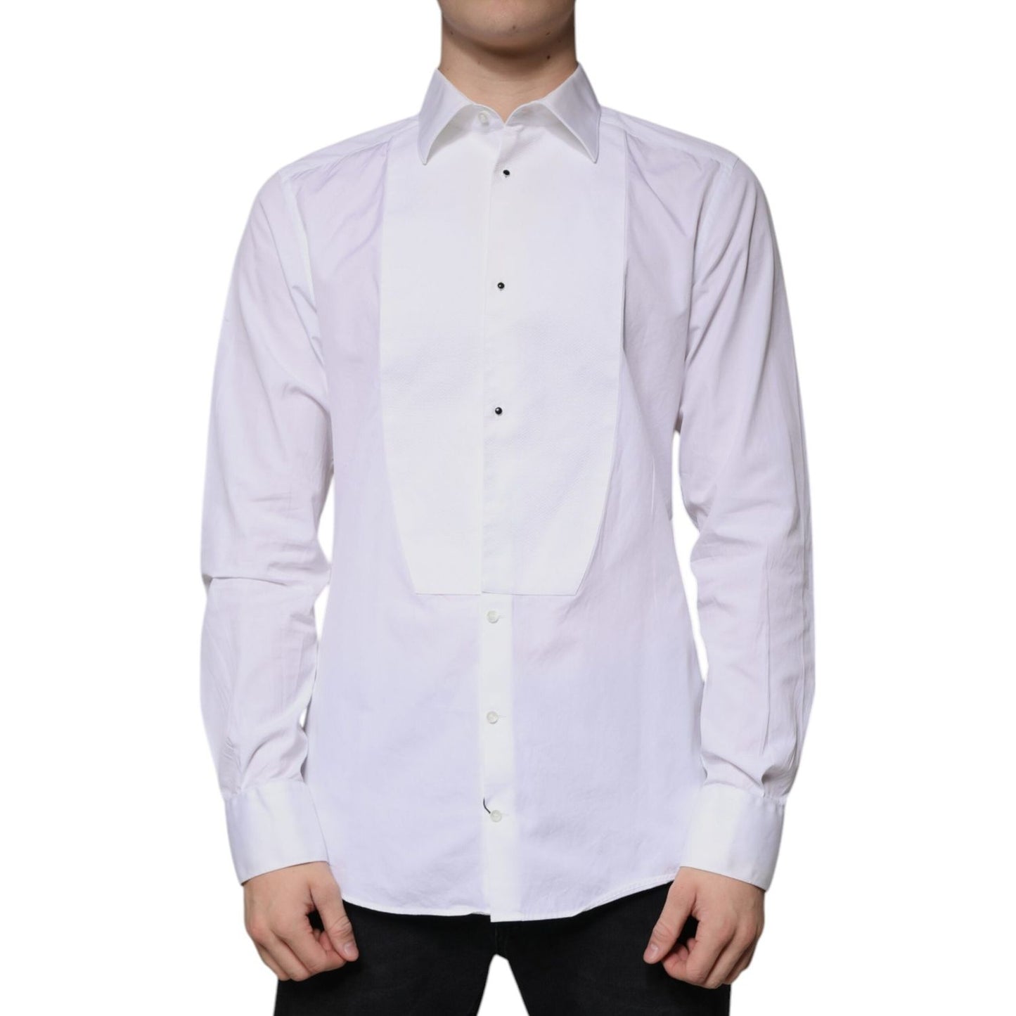 Dolce & Gabbana White Bib Cotton Poplin GOLD Men Formal Shirt 1728,67345645728,Clothing,Dolce & Gabbana,IT41 | L,Material: 100% Cotton,Men,Men - Clothing,Preowned / Defect,Shirts - Men - Clothing,White Dolce & Gabbana TSH86516-41
