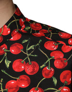 Dolce & Gabbana Black Cherry Cotton Button Down Casual Shirt TSH87283-42