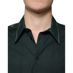 Dolce & Gabbana Green Logo Long Sleeve MARTINI Casual Shirt TSH87303-40