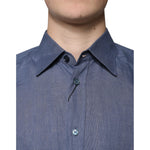 Dolce & Gabbana Blue Logo Long Sleeve Button Down Casual Shirt TSH87304-39