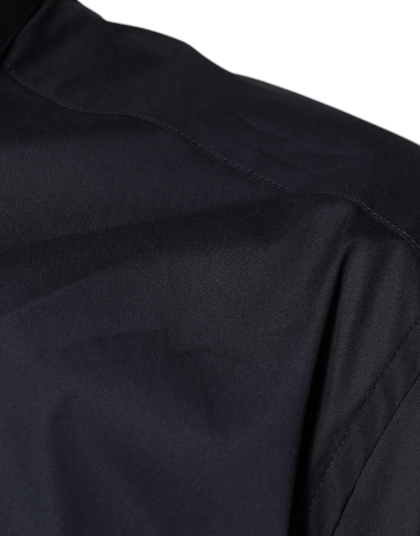 Dolce & Gabbana Black Cotton Blend Formal GOLD Dress Shirt Dolce & Gabbana Black