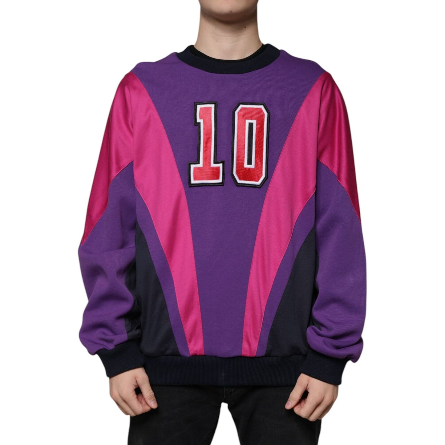Dolce & Gabbana Multicolor Crew Neck Men Sweatshirt Sweater TSH87299-54