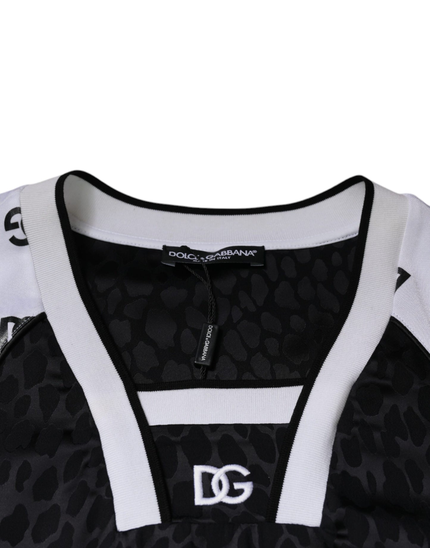 Dolce & Gabbana Black White Logo Men Short Sleeves T-shirt TSH87344-52