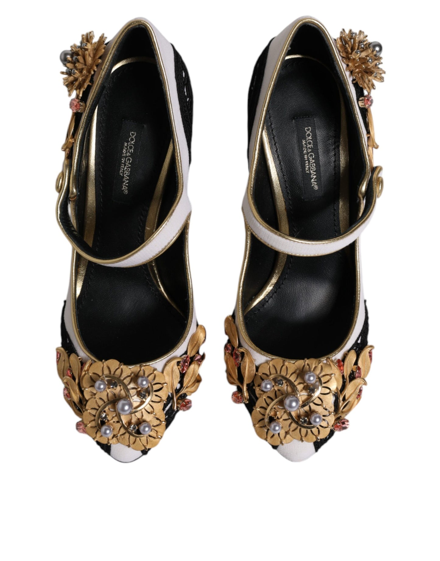 Dolce & Gabbana Multicolor Embellished Heels Pumps Shoes LA12040-35.5