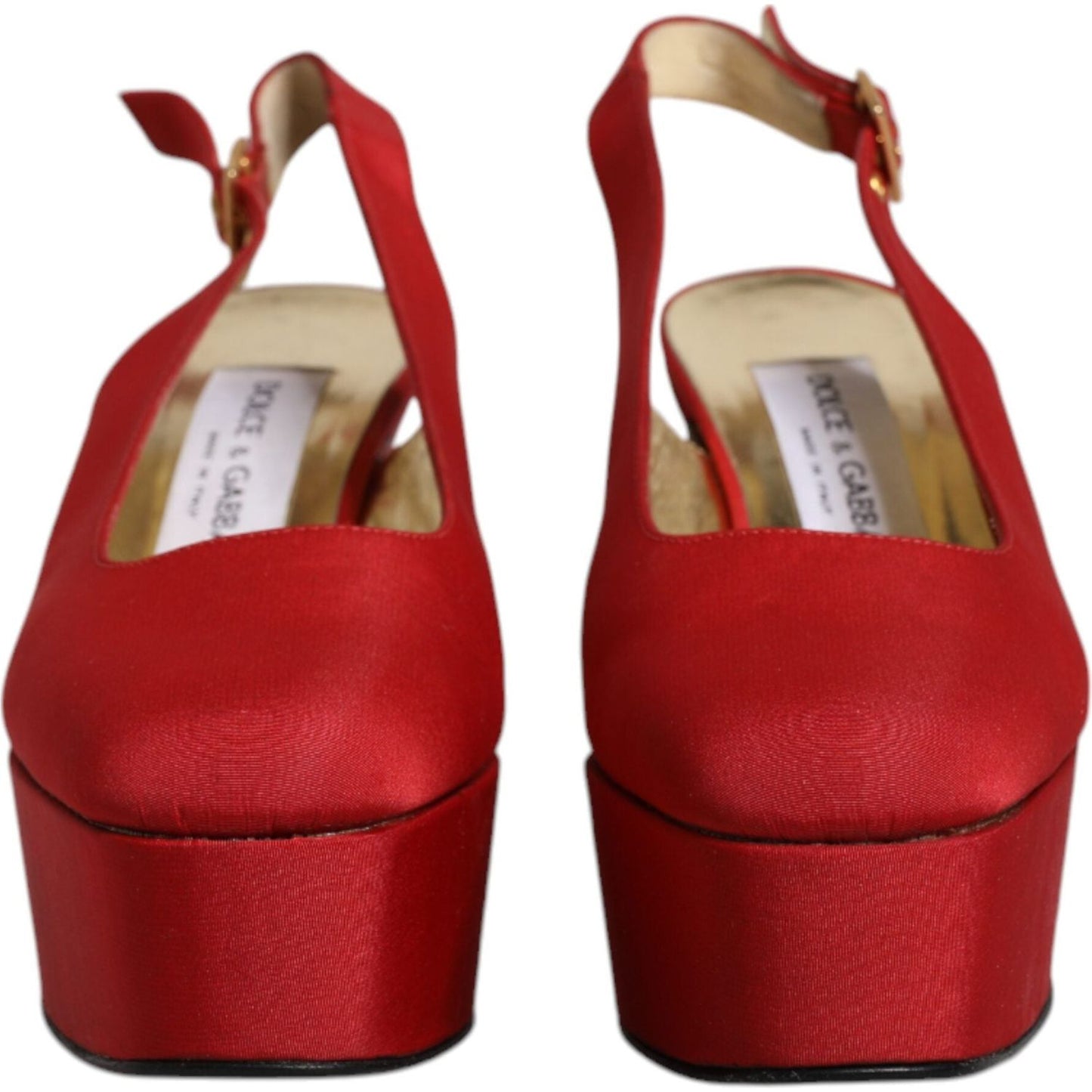Dolce & Gabbana Red Platform Slingback Heels Sandals Shoes 1728,67345645728,Dolce & Gabbana,EU37.5/US7,Material: Leather,Preowned / Defect,Red,Sandals - Women - Shoes,Shoes,Women,Women - Shoes Dolce & Gabbana LA12056-37.5