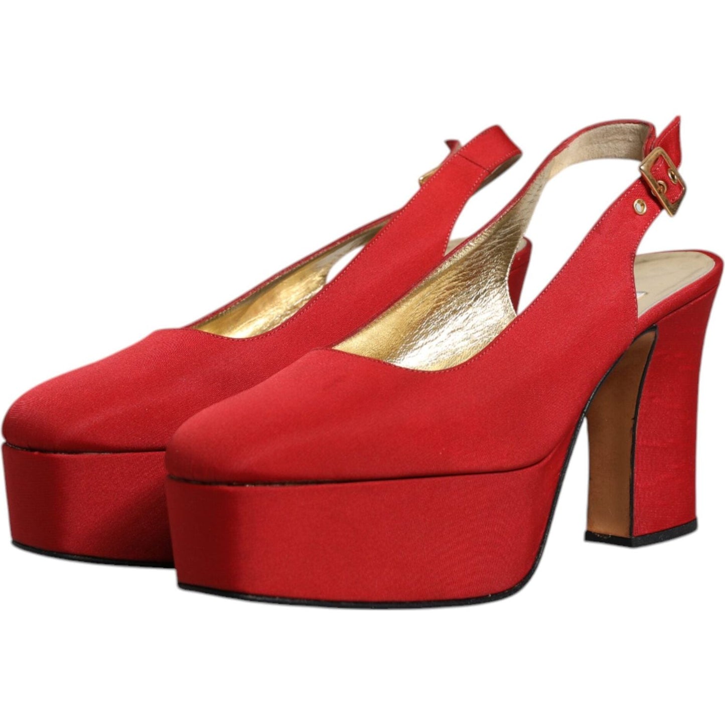 Dolce & Gabbana Red Platform Slingback Heels Sandals Shoes 1728,67345645728,Dolce & Gabbana,EU37.5/US7,Material: Leather,Preowned / Defect,Red,Sandals - Women - Shoes,Shoes,Women,Women - Shoes Dolce & Gabbana LA12056-37.5