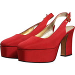 Dolce & Gabbana Red Platform Slingback Heels Sandals Shoes 1728,67345645728,Dolce & Gabbana,EU37.5/US7,Material: Leather,Preowned / Defect,Red,Sandals - Women - Shoes,Shoes,Women,Women - Shoes Dolce & Gabbana LA12056-37.5