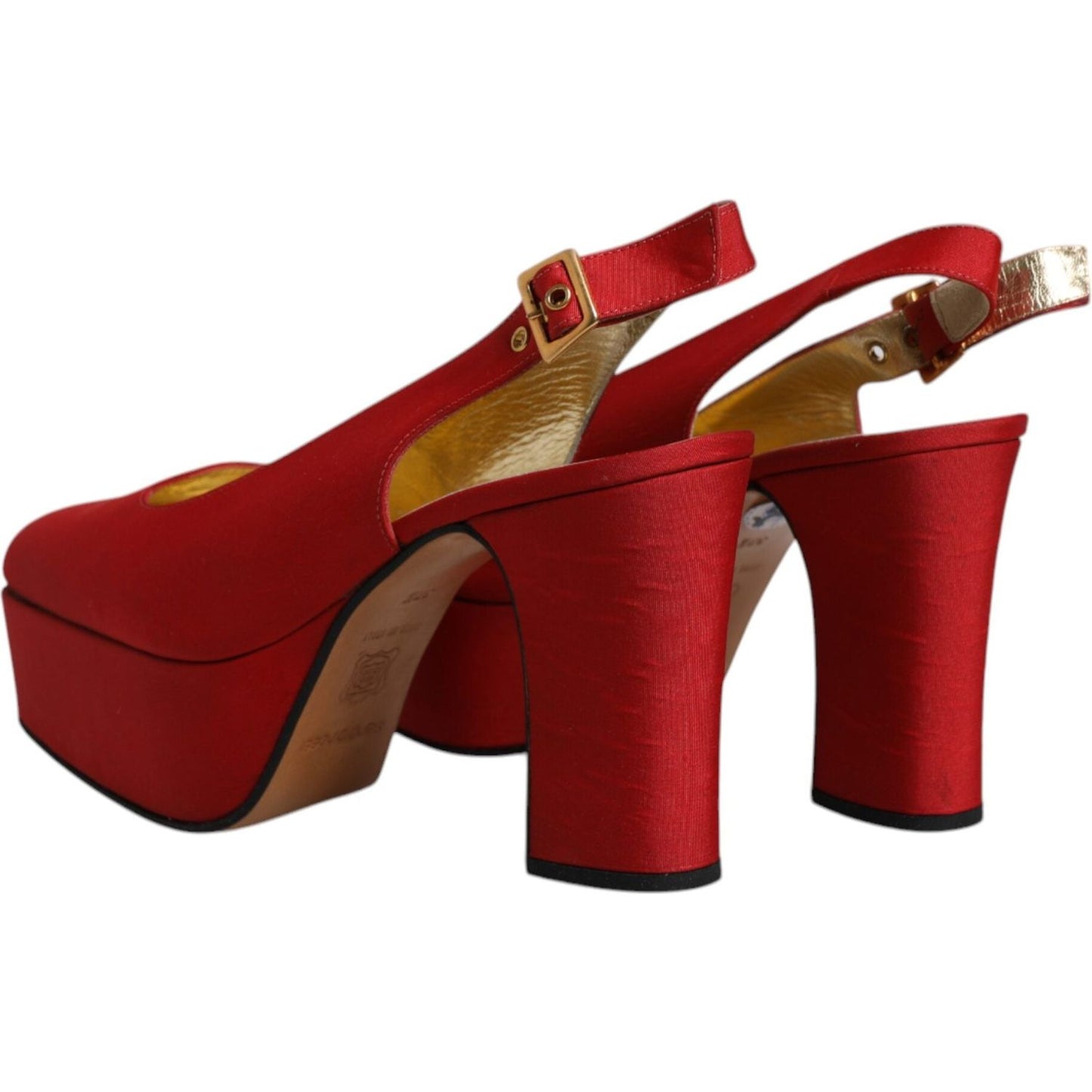 Dolce & Gabbana Red Platform Slingback Heels Sandals Shoes 1728,67345645728,Dolce & Gabbana,EU37.5/US7,Material: Leather,Preowned / Defect,Red,Sandals - Women - Shoes,Shoes,Women,Women - Shoes Dolce & Gabbana LA12056-37.5