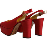 Dolce & Gabbana Red Platform Slingback Heels Sandals Shoes 1728,67345645728,Dolce & Gabbana,EU37.5/US7,Material: Leather,Preowned / Defect,Red,Sandals - Women - Shoes,Shoes,Women,Women - Shoes Dolce & Gabbana LA12056-37.5