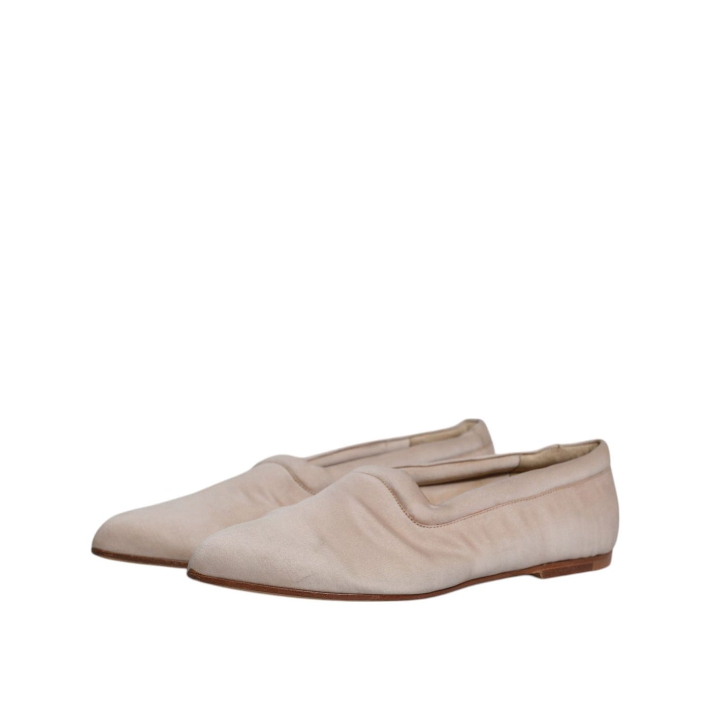 Dolce & Gabbana Beige Fabric Slip On Ballerina Flats Shoes LA12136-39