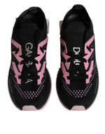 Dolce & Gabbana Black Pink SORRENTO Sport Stretch Sneakers Shoes LA12150-38