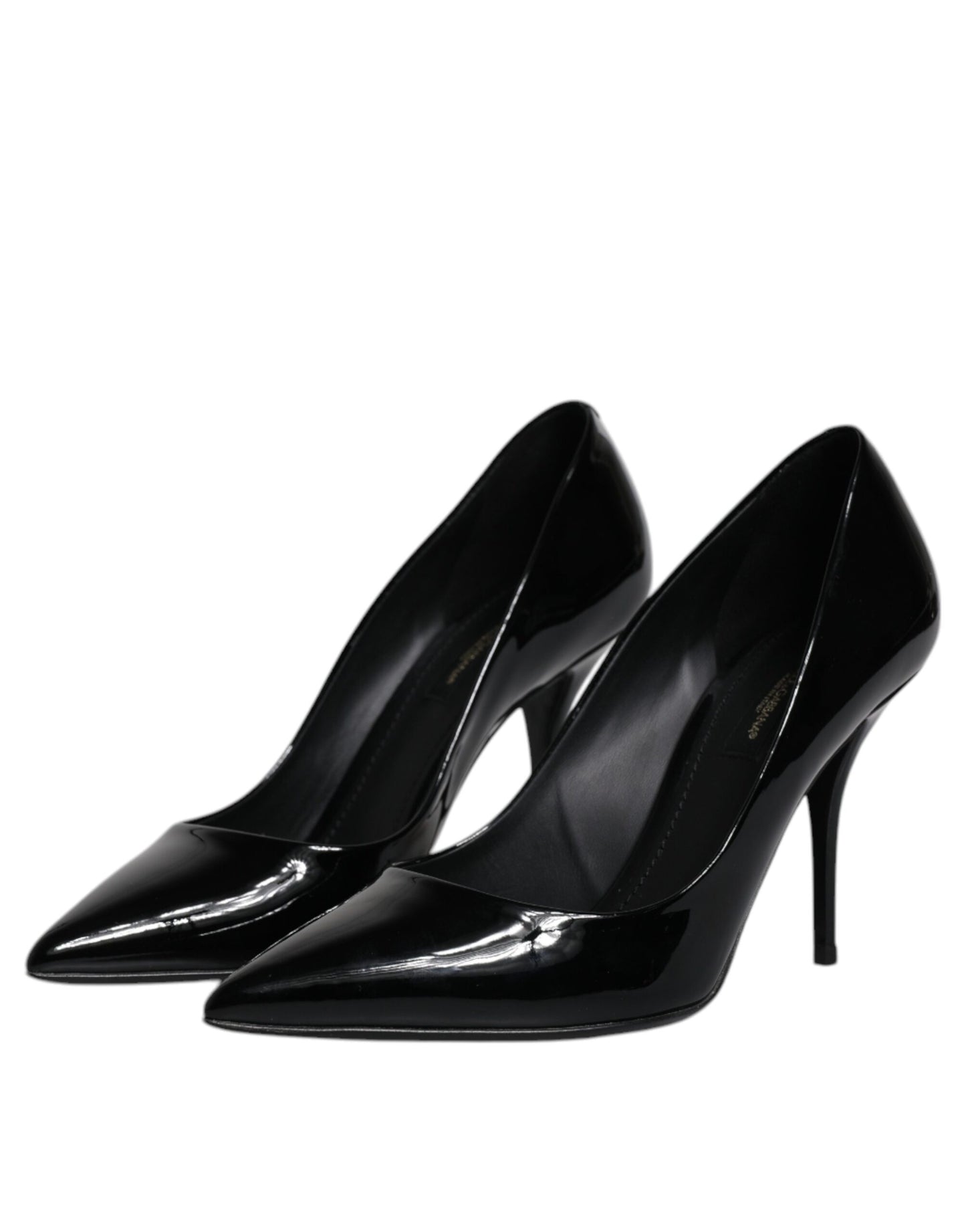 Dolce & Gabbana Black Patent Leather High Heels Pumps Shoes LA12227-37.5