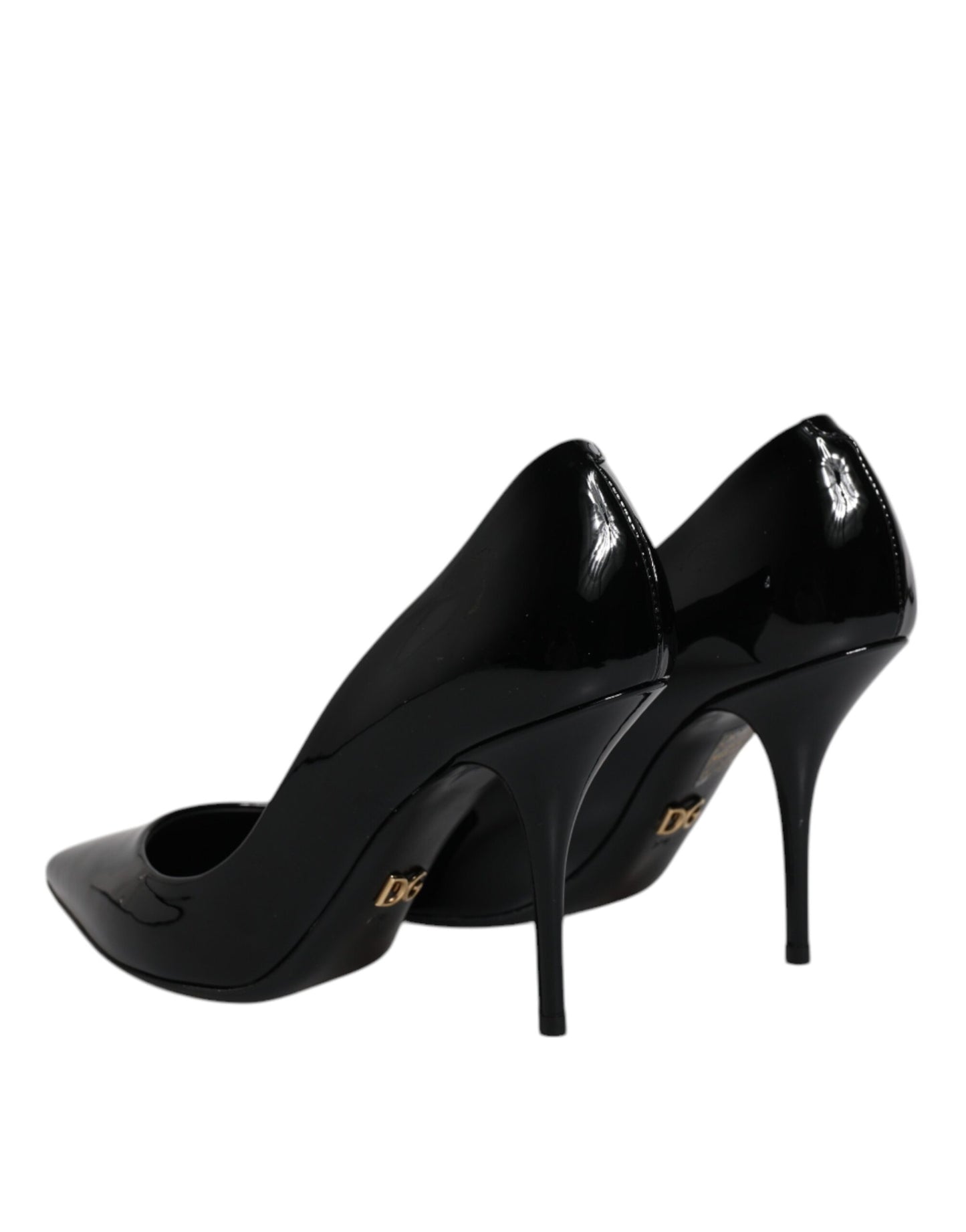 Dolce & Gabbana Black Patent Leather High Heels Pumps Shoes LA12227-37.5