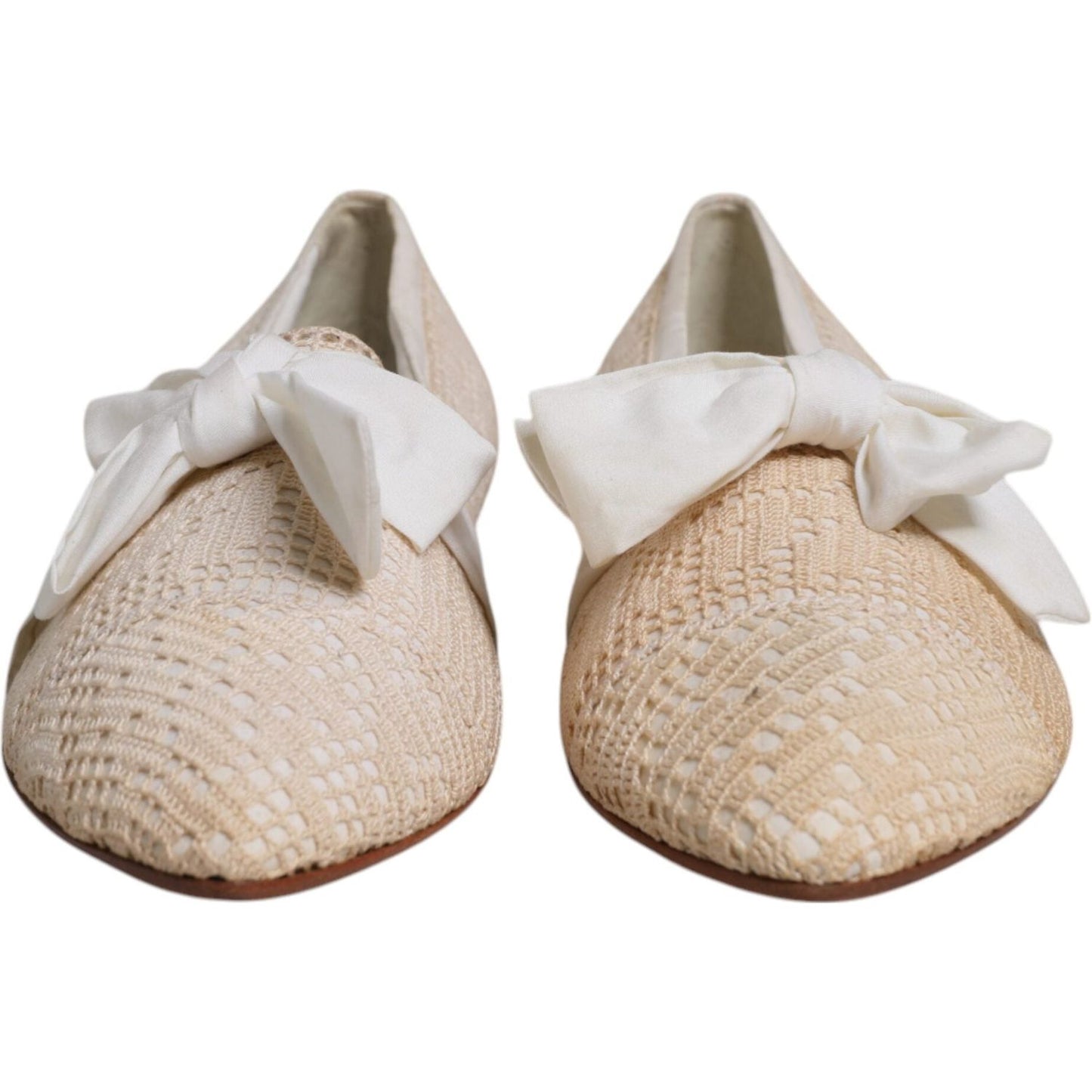 Dolce & Gabbana Beige Ribbon Fabric Ballerina Flats Shoes 1728,67345645728,Beige,Dolce & Gabbana,EU39/US8.5,Flat Shoes - Women - Shoes,Material: Fabric,Preowned / Defect,Shoes,Women,Women - Shoes Dolce & Gabbana LA12231-39
