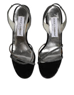 Dolce & Gabbana Black Chevron High Heels Sandals Shoes LA12236-39