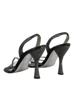 Dolce & Gabbana Black Chevron High Heels Sandals Shoes LA12236-39